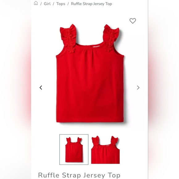 JANIE AND JACK  RUFFLE STRAP JERSEY TOP. FUNNY VALENTINE. SIZE 3. - Picture 1 of 8